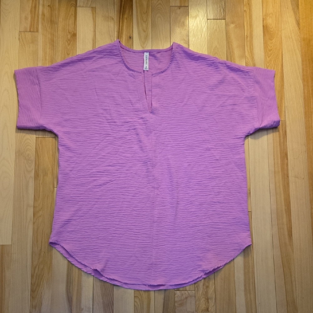 Zenana Outfitters Lilac Textured Tee
